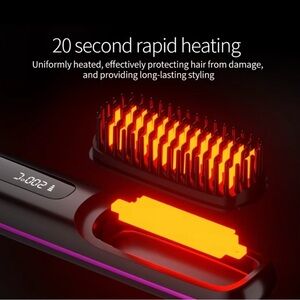 🆕 NWOT - Hair Straightening Brush - Max Heat 392 F - Black